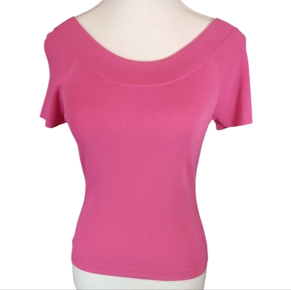 Talbots Tops - Talbots Petites Women's M Bright Pink Top-Round Neckline